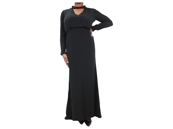 Emilio Pucci Black beaded silk maxi dress - size UK 12  ref.1081709
