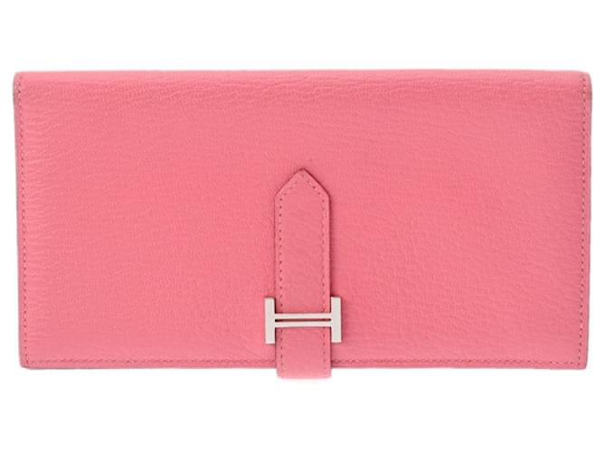 Béarn Hermès Bearn Pink Leather  ref.1081924