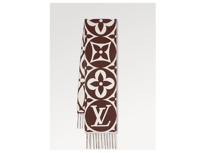 Lenço Louis Vuitton Medallion de lã marrom