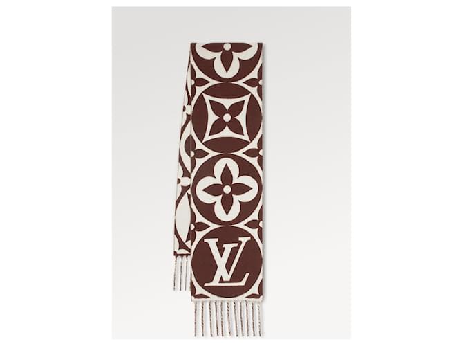 Louis Vuitton LV Medallion scarf Brown Wool  ref.1081962