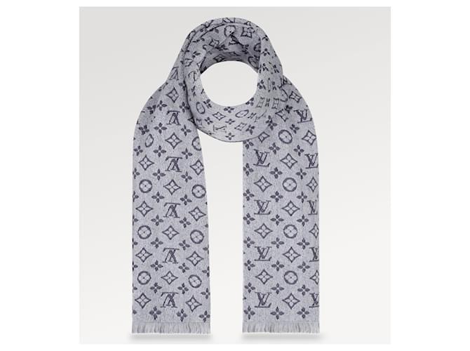 Louis Vuitton LV Monogram scarf grey Wool  ref.1082004