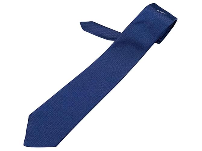 Hermès Navy blue Silk  ref.1082056
