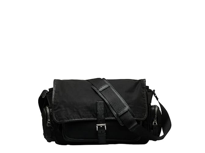 Prada Tessuto Messenger Bag Black Cloth  ref.1082116