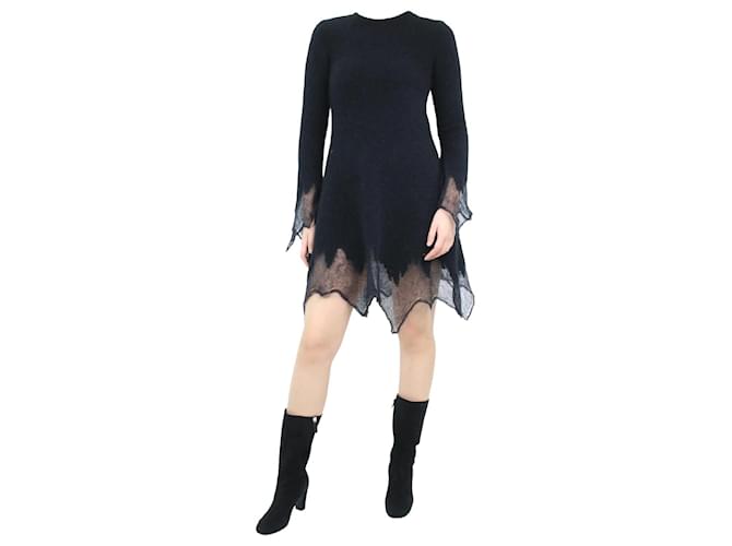 Chanel Schwarzes Kleid aus Mohairmischung – Größe UK 8  ref.1082144