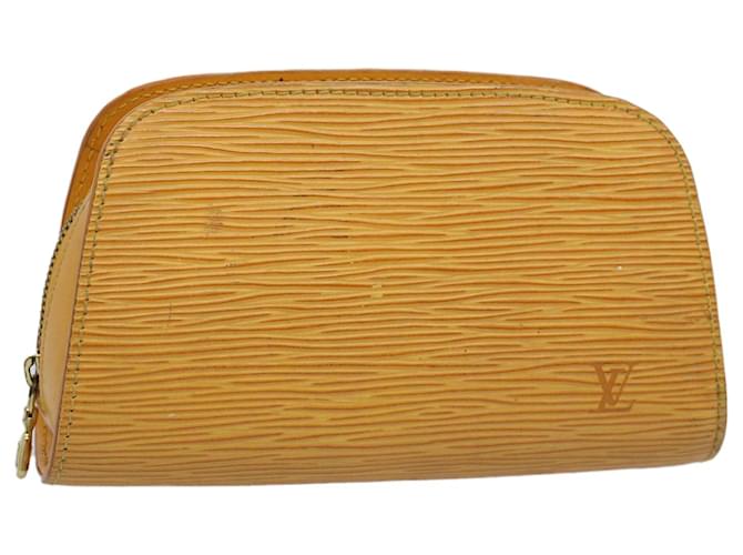 LOUIS VUITTON Epi Dauphine PM Pouch Yellow M48449 LV Auth 52955 Leather  ref.1082654