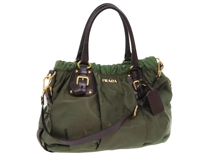 Prada Hand Bag Nylon 2way Green Auth ep1820  ref.1082690