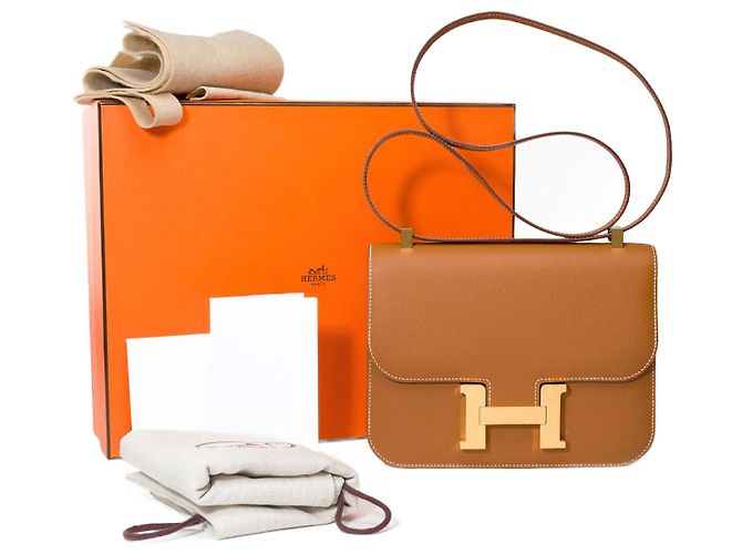 Hermès HERMES Constance Bag in Golden Leather - 101496