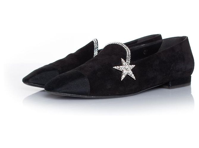 Chanel, Mocassin étoile comète en daim noir