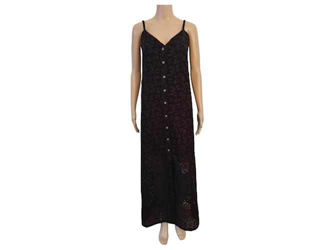 Chanel-Kleid aus der Kollektion 2022 aus schwarzer Baumwolle mit CC-Logos  ref.1082876