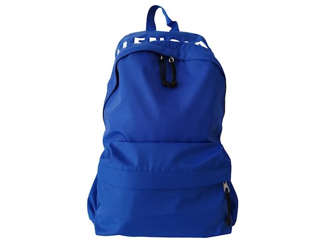 Balenciaga Wheel backpack in blue nylon  ref.1082919