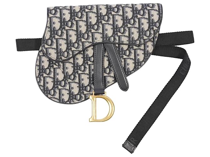 Christian Dior Saddle Belt Bag Oblique Canvas Black Cloth ref.1083096 -  Joli Closet