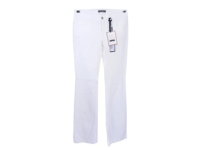 Dolce & Gabbana Jeans a vita alta con gamba di stivale bianco Sintetico  ref.1083147