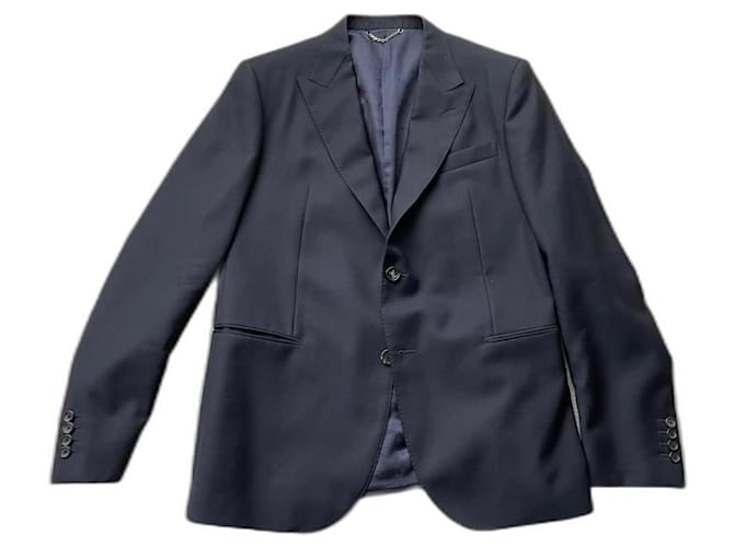 Louis Vuitton Blazers Jackets Blue Silk  ref.1083199