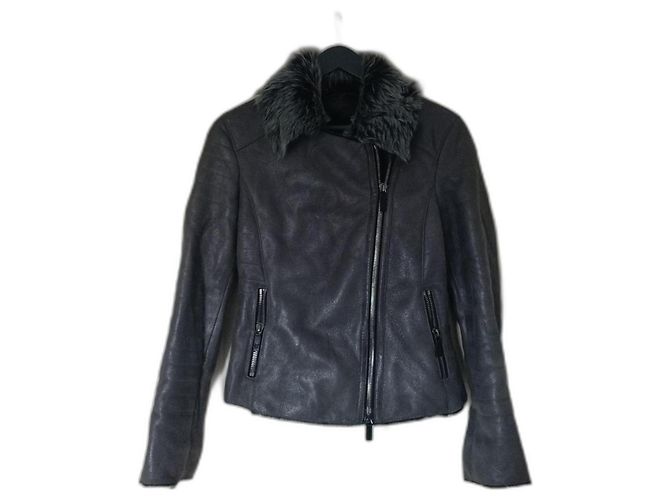 Ventcouvert Grey Leather Jacket