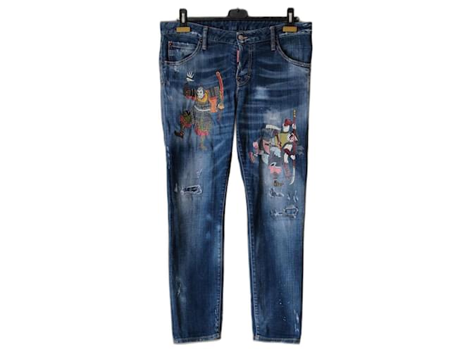 calça jeans samurai dsquared2 Azul Algodão  ref.1083214