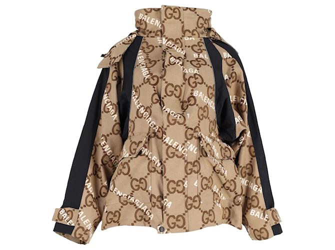 Jaqueta com capuz Gucci x Balenciaga 'Hacker Project' em algodão bege  ref.1083228