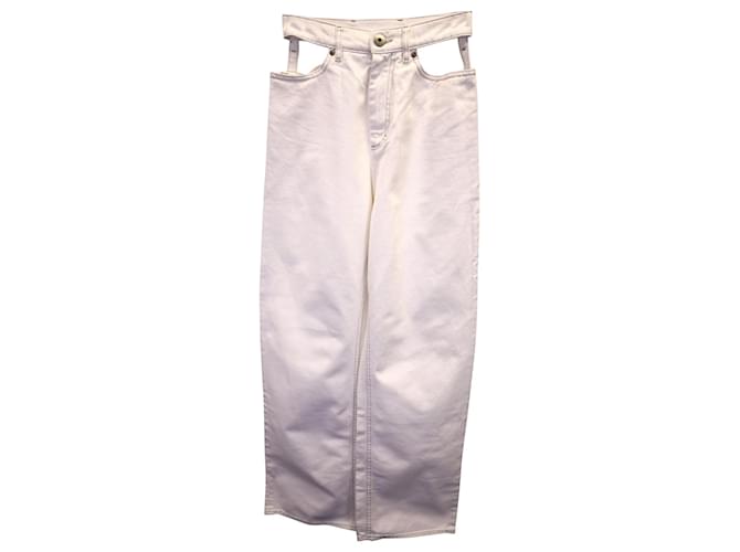 Maison Martin Margiela Jeans con tasche ritagliate Maison Margiela in cotone bianco  ref.1083231