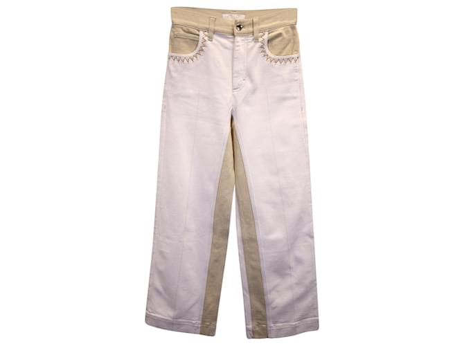 Chloé Two-Tone Wide Jeans aus weißer Baumwolle  ref.1083237