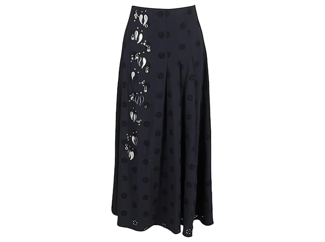 Chloé Chloe Embellished Polka Dot Midi Skirt in Black Acetate Cellulose fibre  ref.1083239