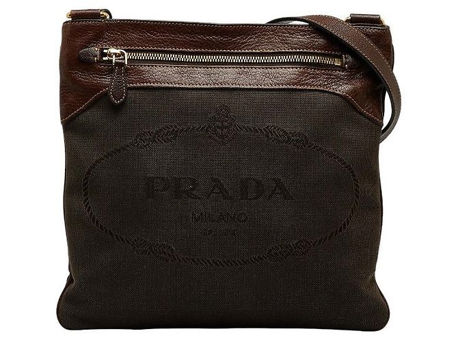 Prada Bolsa tiracolo com logo Canapa
