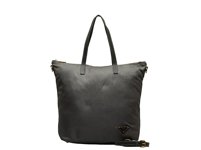 Prada Tessuto Shoulder Bag Grey Cloth Nylon  ref.1083300