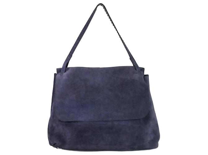 The row Navy flap closure suede tote bag Navy blue  ref.1083348
