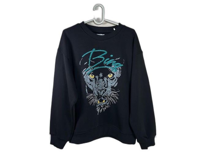 Anine Bing Sweatshirt schwarz Baumwolle M Mehrfarben