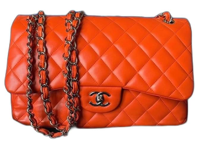 Chanel classic timeless orange Leather Joli Closet