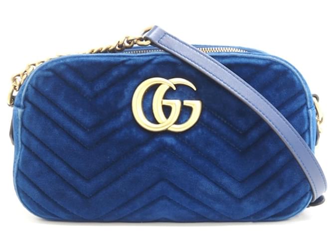 Gucci GG Marmont Blue Velvet ref.1083475 Joli Closet