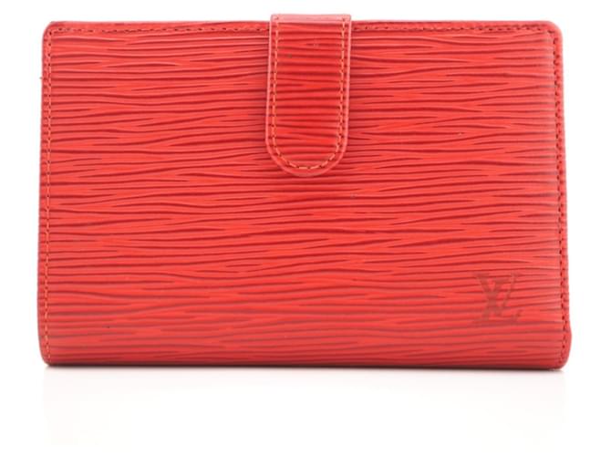 Monedero Louis Vuitton Epi Roja Cuero  ref.1083701