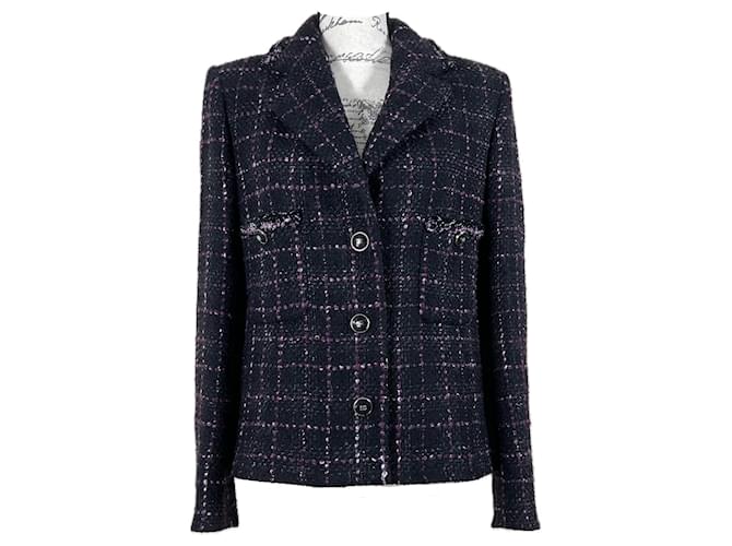 Chanel 2021 Nuova giacca di tweed nera Nero  ref.1083849