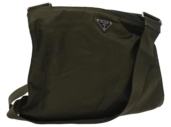 PRADA Shoulder Bag Nylon Khaki Auth ar10326  ref.1083919