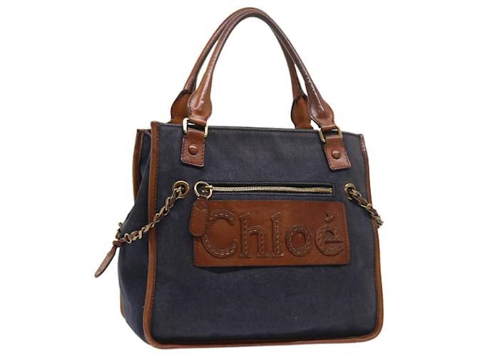 Chloé Chloe Harley Hand Bag Denim Navy Auth 54745 Navy blue Cloth  ref.1083923