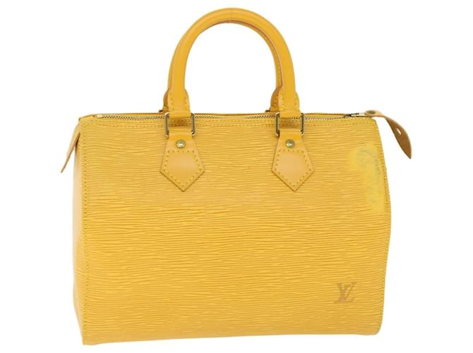 Louis Vuitton Epi Speedy 25 Bolsa de mão Tassili Yellow M43019 Autenticação de LV 55406 Couro  ref.1083965