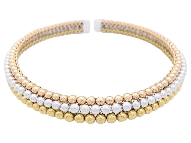 Boucheron necklace, “Grape Seeds”, three golds. White gold Yellow gold Pink gold  ref.1083976