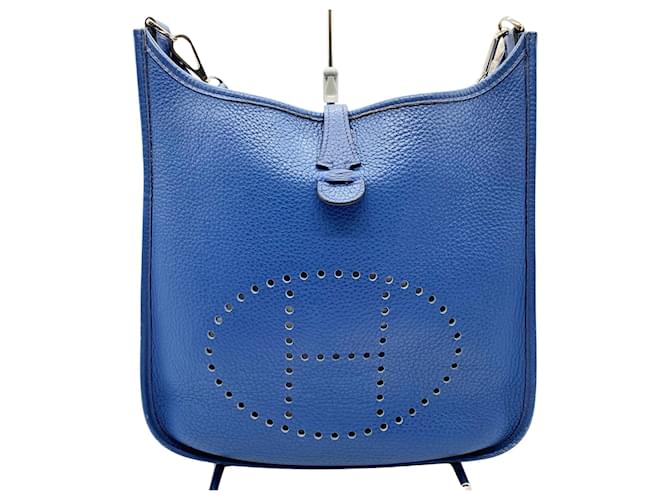 Hermès Evelyne Blue Leather  ref.1084271