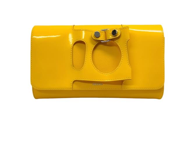 Autre Marque Perrin Yellow Leather Paris Glove Clutch  ref.1084290