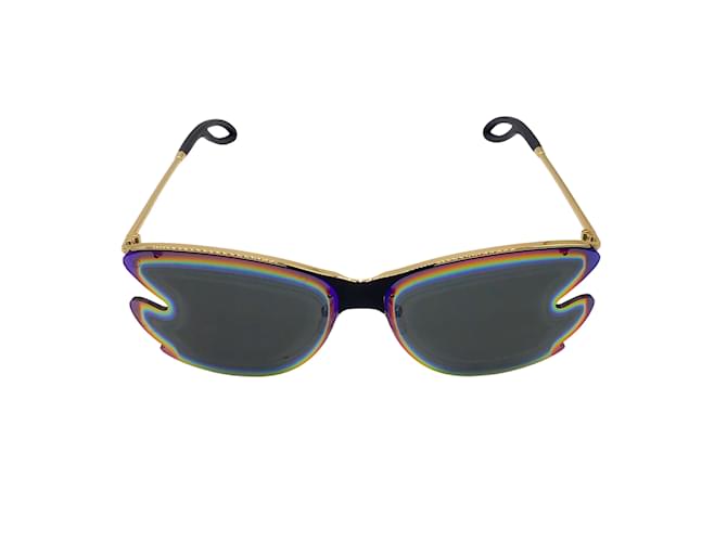 Louis Vuitton Bohemian Vuittony Mirrored Holographic Square Sunglasses Multiple colors Metal  ref.1084296