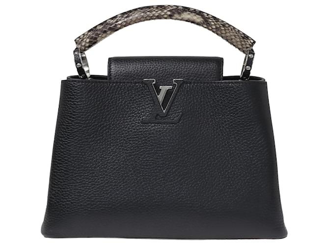 Louis Vuitton Black Taurillon Capucines BB Bag Leather  ref.1084336