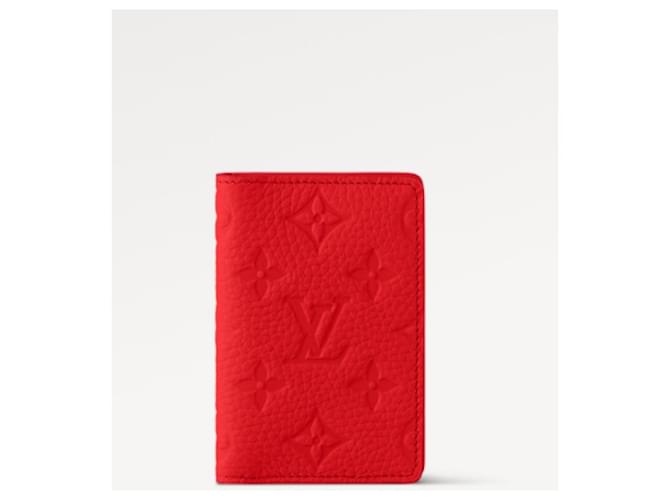 Louis Vuitton Organizador de bolsillo LV cuero rojo Roja  ref.1084344