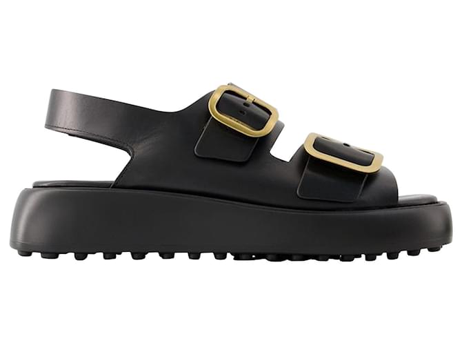 Gomma Sandals - Tod's - Leather - Black  ref.1084358
