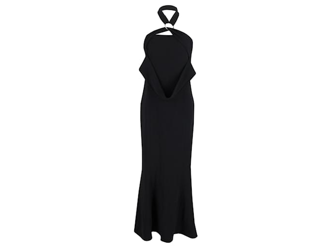 Diane von Furstenberg Neckholder-Kleid aus schwarzem Polyester  ref.1084373