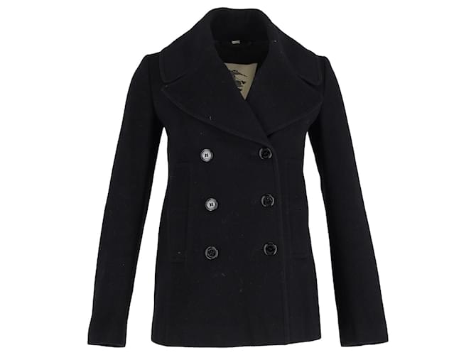 Burberry London Pea Coat aus schwarzer Wolle  ref.1084377