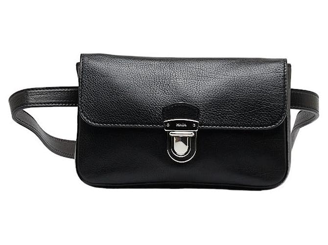 Prada Leather Mini Belt Bag Black Pony-style calfskin  ref.1084407