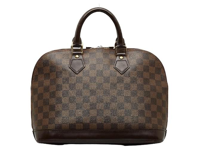 Louis Vuitton Damier Ebene Alma PM Canvas Handbag N51131 in Good condition Brown Cloth  ref.1084435