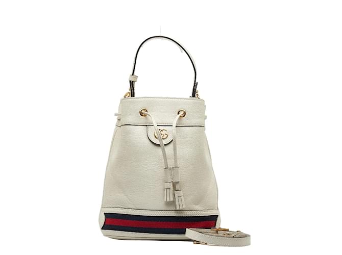Gucci Ophidia Small Bucket Bag 610846 White Leather  ref.1084462