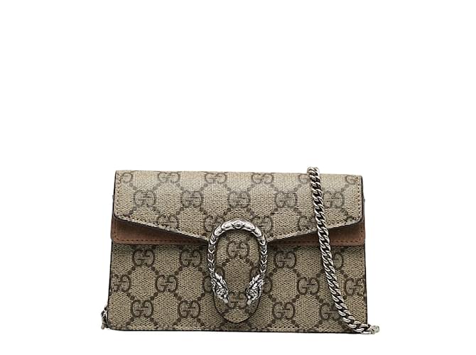 Gucci GG Supreme Mini Dionysus Shoulder Bag 476432 Brown Cloth  ref.1084463