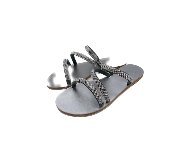 Ancient Greek Sandals SANDALES GREC ANCIENNES Sandales T.UE 39 Cuir Gris  ref.1084569