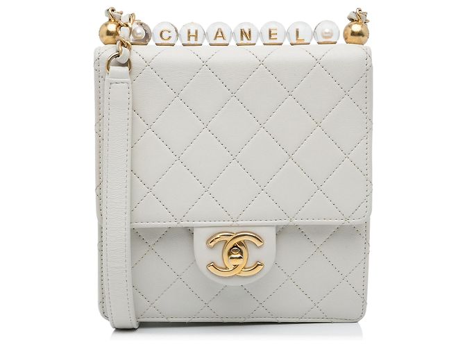 Bandolera Chanel Mini Chic Perlas Blanco