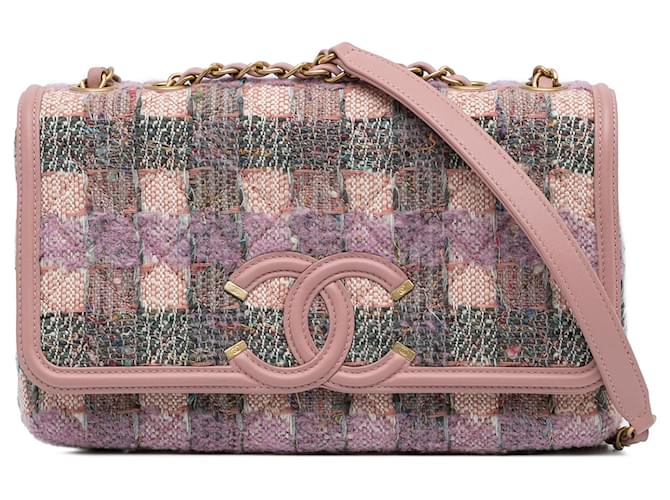 Pink chanel 2025 tweed bag